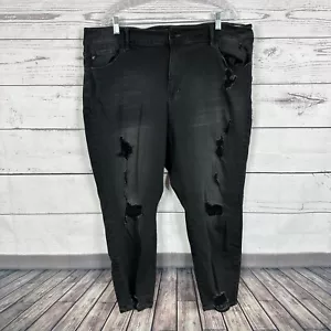 Kancan Jeans Damen 22 Schwarz High Waist Stretch Skinny Distressed - Bild 1 von 14