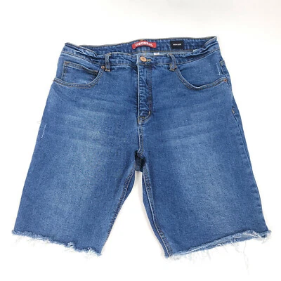 Unionbay 女式牛仔短裤 15 蓝色高腰百慕大镂空弹力牛仔裤  — 第 1/4 张图片