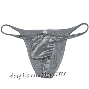 Men Shiny Posing Bikini Briefs Underwear Male Athletic Boxer Briefs Cheeky Trunk - Picture 1 of 20