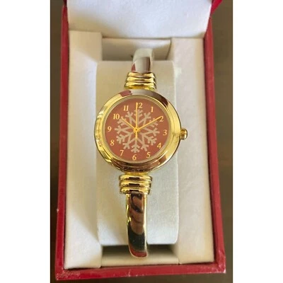 Винтажные женские рождественские праздничные часы Collezio браслет золотистый цвет новые из старых запасов - Изображение 1 из 4