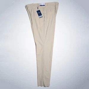 Hart Schaffner Marx Men's UNHEMMED Pants 46R Tan New York Fit Stretch NWT $150 - Picture 1 of 11