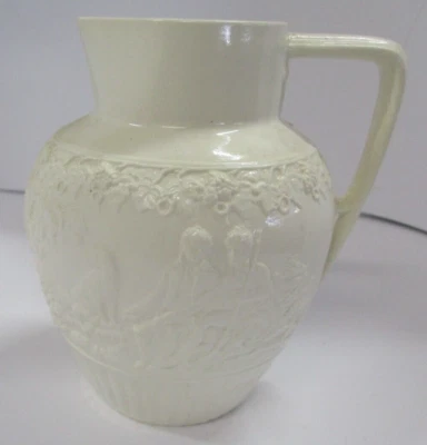  Mintons vintage siglo XVIII. Jarra de esmalte de sal Staffordshire con cazadores y perros Foto 1 de 4