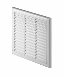 Rejilla de ventilación de aire 250 mm x 250 mm con obturador ajustable y mosquitera 10" x 10" - Imagen 1 de 2
