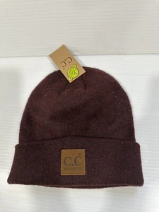 C.C Unisex Soft Warm Acrylic Knit Cuffed Recycled Yarn Beanie - Picture 1 of 4