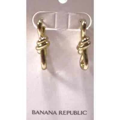 Pendientes de aro para mujer Banana Republic dorados gruesos infinitos anudados nuevos con etiquetas 39 Foto 1 de 4