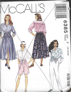 Plus Size McCall's Pattern #6385-Misses Shirt-Skirt-Pants-Shorts-Sizes 16-18-20 - Picture 1 of 1