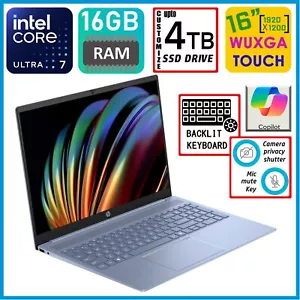 HP PAVILION 16" Touch Intel Core ULTRA 7 Custom Upto 4TB SSD 16GB RAM BacklitKey - Picture 1 of 6