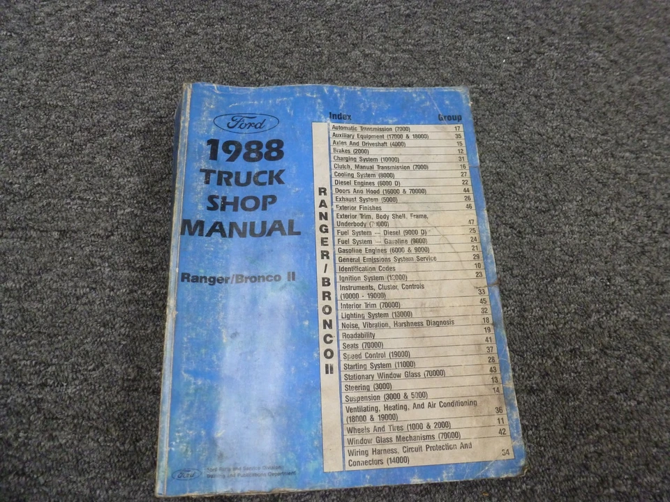 1988 Ford Ranger Pickup Truck Shop Service Repair Manual S XL XLT XLS GT xo - Image 1 of 1