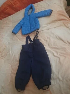 Schneeanzug, Skijacke & Skihose, Gr. 80/86, blau/hellblau, Kapuze, gut erhalten - Bild 1 von 12