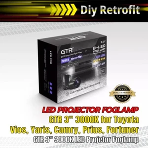 GTR 3" LED Projetor Foglamp 3000K for Toyota Vios Yaris Camry Prius Fortuner - Picture 1 of 6