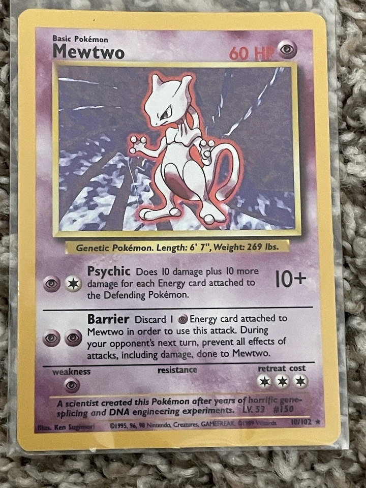 Pokémon - Mewtwo 10/102 - Hologram - Shadow - 1998 - Image 1 of 1