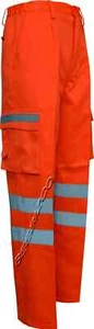 Pantalón cargo Hi Vis alta visibilidad seguridad carga combate polialgodón con 6 bolsillos - Imagen 1 de 3