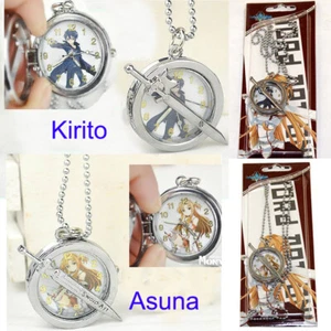 Anime Kirito Asuna Reloj de Bolsillo con Cadena Anime Cosplay Cadena Reloj SAO - Imagen 1 de 9