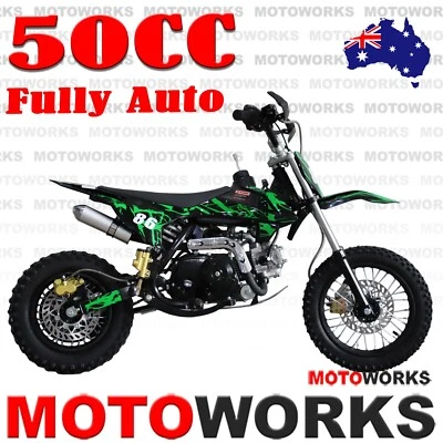 50cc Fully Auto Electric Start Dirt Trail PIT Bike Motor 2 wheels Junior Bike GR - image 1 of 4