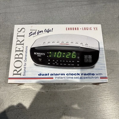 Roberts CR9971 Alarm Clock White FM/AM Dual Band Radio Brand New In Original Box - Image 1 of 4
