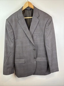 Jos A Bank Herren 100 % Wolle grau Fensterscheibe kariert Blazer Sport Mantel Größe 44R - Bild 1 von 12