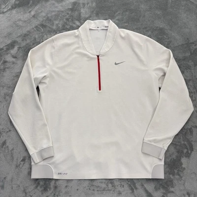 Camisa Pullover Nike Tiger Woods Para Hombres XL TW 1/2 Cremallera Rejilla 639817-100 Marfil Foto 1 de 4