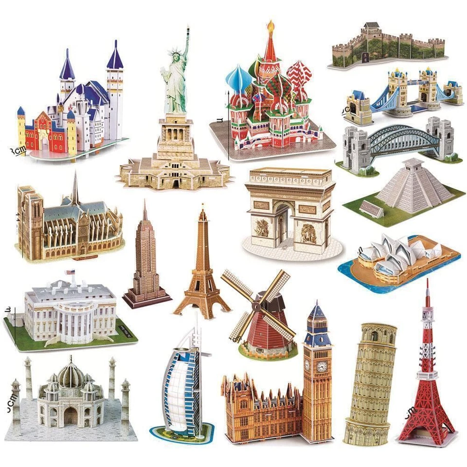 New 3D Puzzle DIY World Famous Architecture Building Puzzles Toys Gift Model - Image 1 of 4