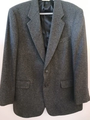 Blazer Evan-Picone Talla 42L 46" Gris Carbón 100% Cabello Chaqueta Abrigo Deportivo Foto 1 de 4