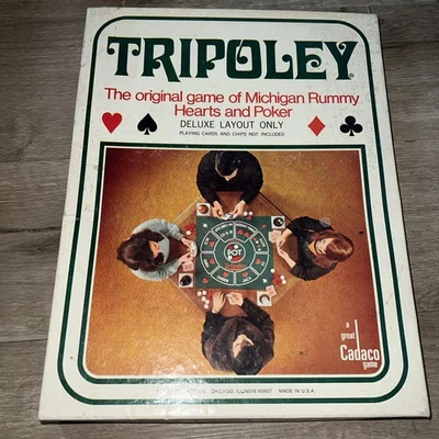 1969  Tripoley Board Game by Cadaco Complete in Great Condition Rummy Poker - Image 1 of 4