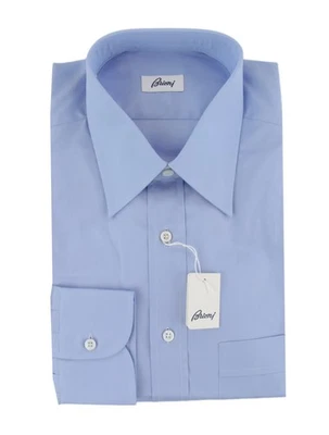 Camisa De Algodón Sólida Azul Claro Brioni - Slim - 15.75/40 - (BR821254) - Imagen 1 de 4