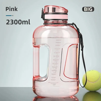 Botella de agua de galón de color degradado 1500-2500 ml gran capacidad fitness vientre grande  Foto 1 de 4