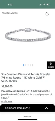 Pulsera tenis diamantes creaciones tímidas  Foto 1 de 4