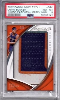 Devin Booker 2017-18 Panini Immaculate Jumbo Patch Jersey Number 2/3 PSA 8 - Image 1 of 2
