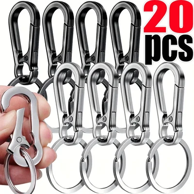 1/20pcs Strong Carabiner Buckle Clip Small Aluminum Key Chain Spring Hook & Ring - Image 1 of 4