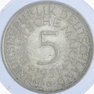 1951 Germany Silver 5 Mark 1951 G VZ, min. Kr. - Picture 1 of 2