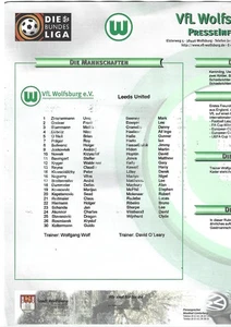 VFL WOLFSBURG VS LEEDS UNITED FC AUGUST 1998 - Picture 1 of 2