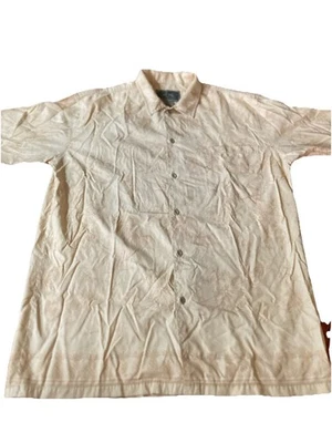 Local Motion BeigeBrown Button Up Collared Aloha Hawaiian Shirt Men’s Size L - Image 1 of 4