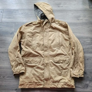 Chaqueta de trinchera para hombre Tommy Hilfiger forrada de piel talla UK grande beige con capucha vintage  - Imagen 1 de 15