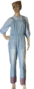 Mono vaquero vintage marca casa de muñecas puños a cuadros - bolsillos - cremallera trasera - talla 11 - Imagen 1 de 15