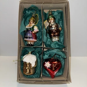 Inge Glas Reliquias de Navidad Oktoberfest Vidrio Adorno de Navidad Set 4 Cervezas - Imagen 1 de 7