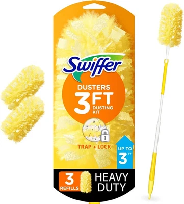 Swiffer Duster Heavy Duty Starter Kit - 3 ft Extendable Handle + 3 Refills - Image 1 of 4