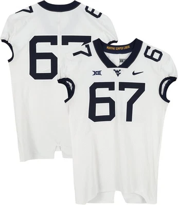 West Virginia Mountaineers TI #67 White Jersey from Football Program - Size 48+4 - Image 1 of 3