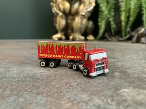 💥Micro Machines semi truck box Galoob LTD Truck red toxico paint company RARE - Picture 1 of 11