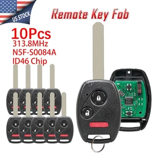 Lot 10 Wholesale Bulk Keyless Entry Remote Key Fob for 2006-2011 Honda Civic Lx - Picture 1 of 8