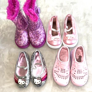 Paket 4 kleine Mädchen Größe 6 Schuhe Stiefel Hello Kitty Puma - Bild 1 von 6