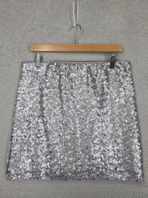 Minifalda de Lentejuelas Plateadas Pequeña Fiesta Lc Lauren Conrad Corta Club Pull On Brillo Foto 1 de 4