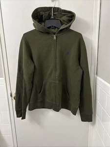 Polo Ralph Lauren Hoodie Boys Sz L 14-16 Green Fleece Full Zip Sweater Blue Pony - Picture 1 of 10