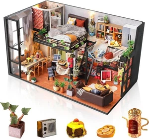 DIY Miniature House Kit, Dollhouse Kit with Dust Cover, Mini House Building Kits - Picture 1 of 7