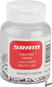 Cable End Crimps - SRAM Cable End Crimps 1.2mm, 500-Count Jar - Cable End Crimp - Picture 1 of 1