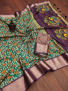 Latest Presenting New Soft Silk Saree With Blouse For Wedding & Reception Wear - Picture 1 of 16