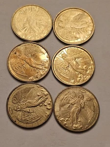 VINTAGE SCHUTZENGEL GEFLÜGELTER ENGEL MARKE (EINE) MEDAILLE MIT HALO EXF-AU DETAILS KOSTENLOSER VERSAND - Bild 1 von 2