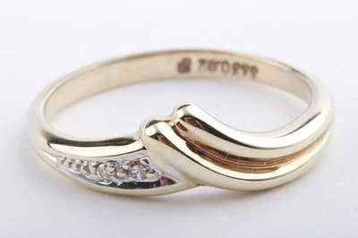 Brillant Diamant Ring 333 8K Gelb Gold Brillianten Gr 51 Top! # - Bild 1 von 4