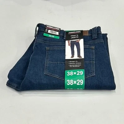 Pantalones de mezclilla Kirkland Signature para hombre calce recto, azul, talla 38X29 Foto 1 de 4