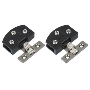 2 Pcs 1-1/8" Cabinet Glass Door Hinge Wine Cabinet Clamp Black - Picture 1 of 7