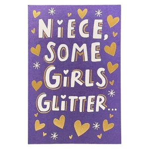 Fun VALENTINE'S DAY Card FOR NIECE, Glitter Glow Sparkle - American Greetings +✉ - Picture 1 of 4